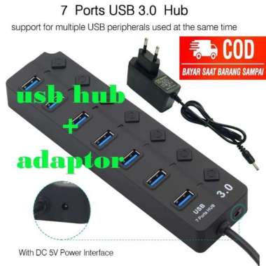 Charger USB 6.8A, 4 Port /34W Kualitas Terbagus USB HUB 7port