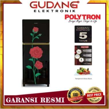 LEMARI ES 2 PINTU POLYTRON PRM 21 CRX KULKAS POLYTRON PRM-21CRX