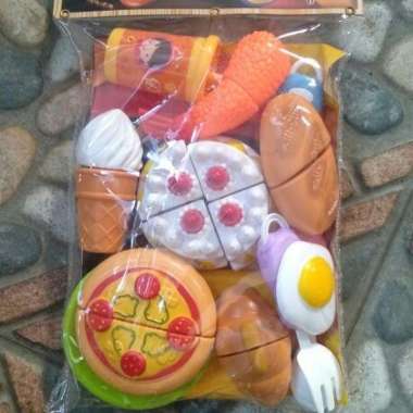 mainan masak-masakan potong kue eskrim Multicolor