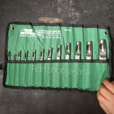 alat plong set pembolong gasket kulit plong set - wipro 12 pcs Multicolor