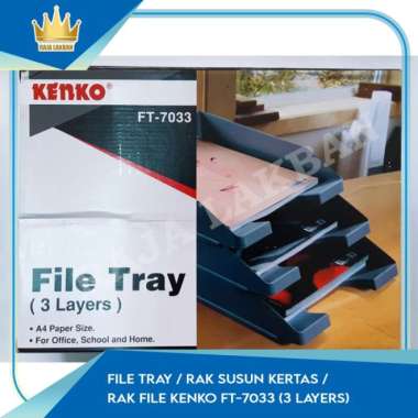file tray / rak susun kertas / rak file kenko ft-7033 (3 layers) Multicolor