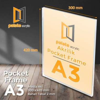 acrylic pocket frame / akrilik thicker / akrilik pocket a3 2mm Multicolor