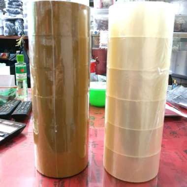 lakban kumura 2 inch / selotip kumura bening coklat 90 yard Multicolor