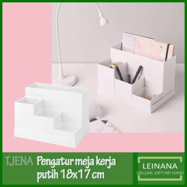 pengatur meja kerja dengan 5 kotak / tempat pulpen desk organizer Multicolor