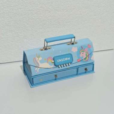 bos kotak pensil karton+kode kunci/tempat pensil/pencil case code/pin Multicolor