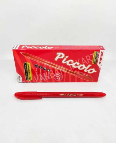 Pulpen / Pen ZEBRA Piccolo / Piccandy 0.7 mm - PER LUSIN - PICCOLO Red