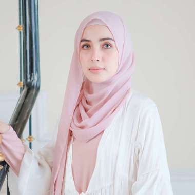 Lozy Hijab - Ovel Shawl (Hijab Pashmina Oval Lozy x Hamidah) Soft Pink