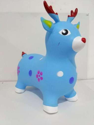 animal jumping musik rusa / mainan rusa karet anak Multicolor