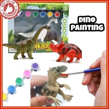 dino painting 3d diy mewarnai patung gypsum dinosaurus trex art anak