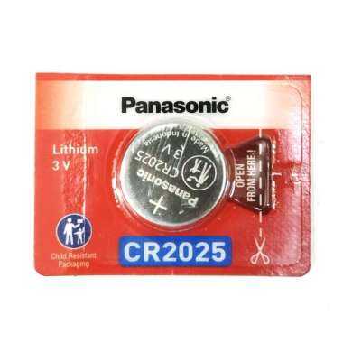 Battery CR-2025 Panasonic CR2025 Lithium 3V Kancing Hitam