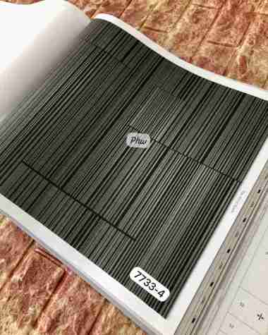 WALLPAPER DINDING KOREA MOTIF GARIS VERTIKAL HORIZONTAL MODERN HITAM PUTIH MG