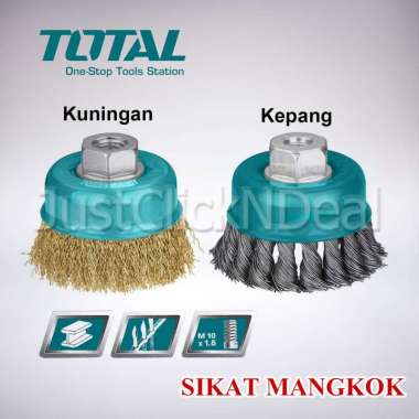 TOTAL Sikat Kawat Mangkok 3 Inch Kepang Kuningan Wire Cup Brush Kepang