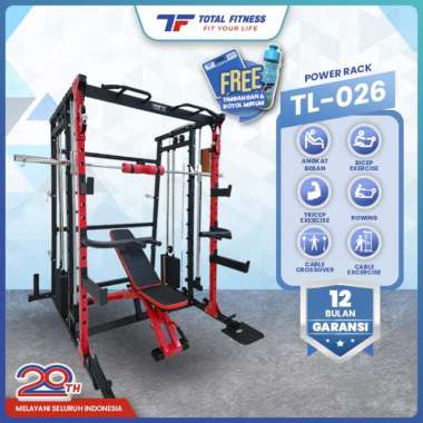TOTAL FITNESS Power Rack + Beban Alat Angkat Beban TL-026