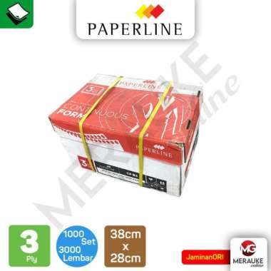 Continuous Form Besar Paperline 3 Ply B3 Putih (1000 set per Box)