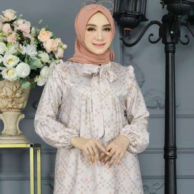 Gamis Silk Premium Armani Baju Gamis Wanita Pesta Original Abrar M Nude
