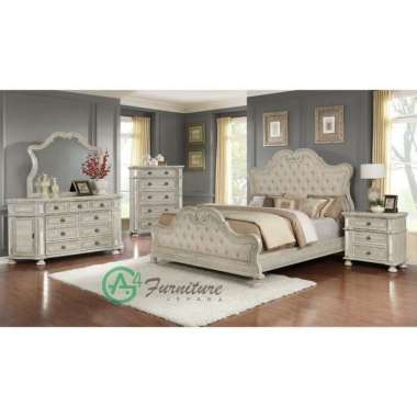 Kamar Tidur Set Pengantin Mewah Warna Duco - Kayu Mahoni