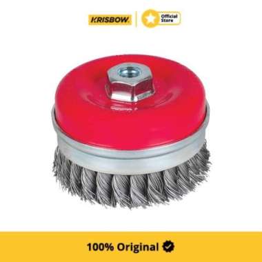 Krisbow Knot Cup Brush Bulu Sikat Pembersih Gerinda 8 Cm