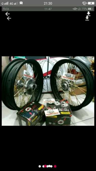 Sepaket Velg Set Rossi Lebar 300 - 350 Ring 17 Tromol Jari Tiger Revo Multicolor