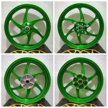 Pelek Recing Merek Vnd Six Star Ninja Rr Uk 215/300 Ring 17 Hijau Multicolor