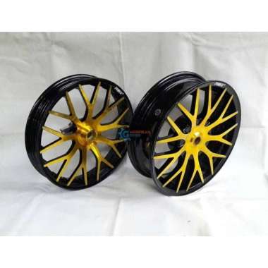 Velg Racing Tapak Lebar Power Vario 125 / 150 Evolution Black/Gold Multicolor
