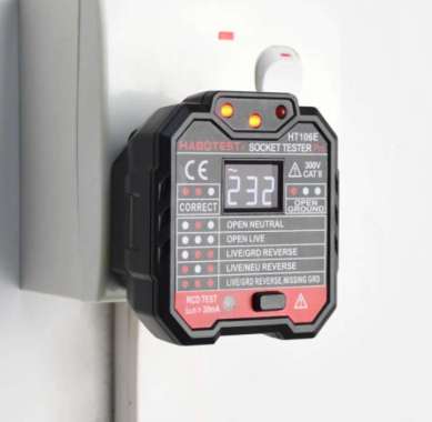 Stop Kontak Voltage Tester Socket Detector Eu Plug Tegangan Listrik Multicolor