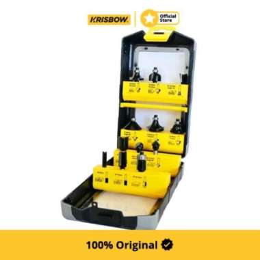 Krisbow Set Mata Bor Router Bits 6.35 Mm 12 Pcs Irars142