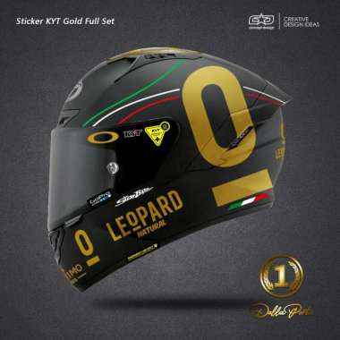 Sticker Helm Kyt Full Set Gold Leopard Multicolor