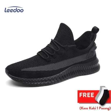 Leedoo Sepatu Pria Sepatu Snaekers Sepatu Pria Casual MR105 43 Hitam