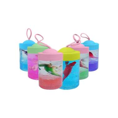 OEM SK-M336 Mainan Anak Slime Karakter Lucu 2 Warna Gradasi / Crystal Slime Glitter Motif Bebek / Sl