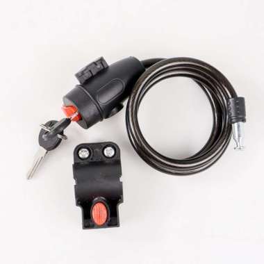 KUNCI KABEL CABLE LOCK SEPEDA, HELM, PAGAR DENGAN KUNCI - taffguard kunci, Hitam Hitam