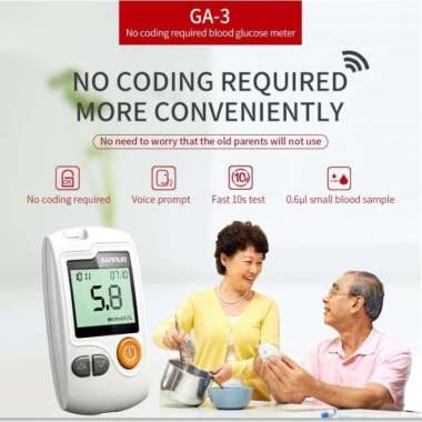 Alat Tes Gula Darah Diabetes Digital Set Lengkap Praktis Ga-3 Original