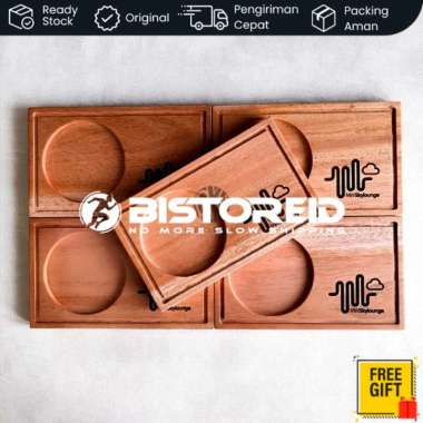 FREE GRAFIR LASER Tray Coaster Kayu | Tatakan Gelas Cangkir Kayu JAMBI (GRAFIR)