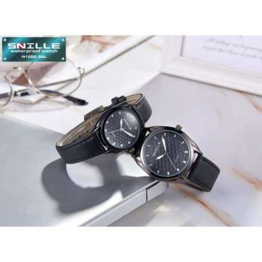 Snille Jam Tangan Kulit Pria Wanita Couple Unisex Original Asli Anti Air Waterproof 1050 COUPLE Hita