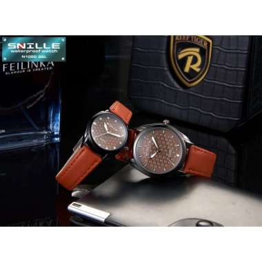 Snille Jam Tangan Kulit Pria Wanita Couple Unisex Original Asli Anti Air Waterproof 1050 COUPLE Cokl
