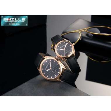 Snille Jam Tangan Kulit Pria Wanita Couple Unisex Original Asli Anti Air Waterproof 1050 COUPLE Hita