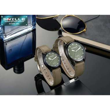 Snille Jam Tangan Kulit Pria Wanita Couple Unisex Original Asli Anti Air Waterproof 1050 COUPLE Hija