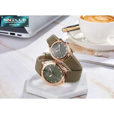 Snille Jam Tangan Kulit Pria Wanita Couple Unisex Original Asli Anti Air Waterproof 1050 COUPLE Hija
