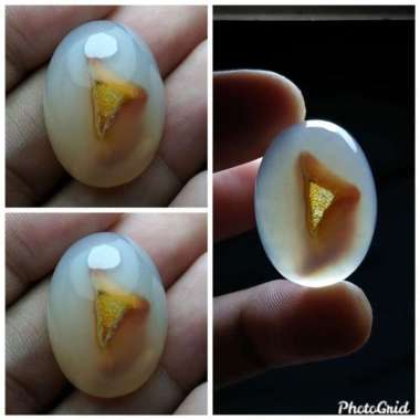 Natural Batu Akik-Motif Yakut Kristal Bolong Antik