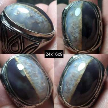 Akik Cincin Batu Kendit Motif Gambar Ungu Kecubung Lavender Unik Antik