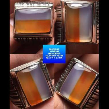 Akik Cincin Batu Natural Motif Gambar Bendera Merah Putih Unik Antik 4