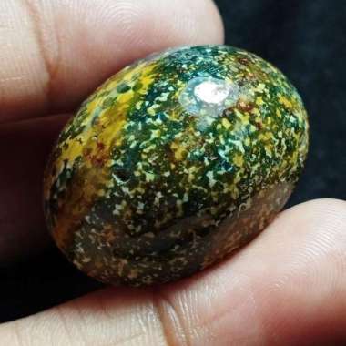 Akik Natural Batu Jasper Garut Klawing Motif Gambar Telur Kodok Antik1