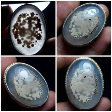 Cincin Akik Batu Dendrit Motif Gambar Totol Telur Kodok Antik