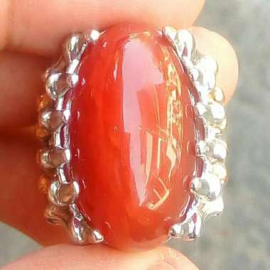 Cincin Akik Batu Pandan Super Merah Sisik