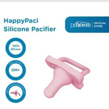 Dr Brown's Happy Paci New Silicone Pacifier/ Dr Brown Empeng Bayi Pink