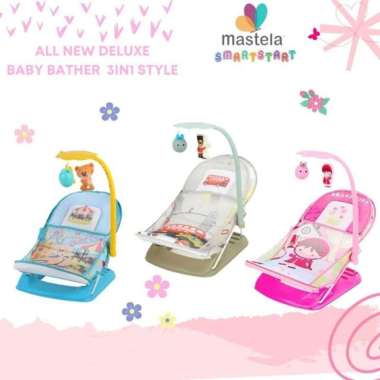 Mastela Smartstart All New Deluxe Baby Bather 3in1 Style Kursi Mandi Blue