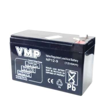 Battery Accu 12V VMP 9Ah Baterai Aki UPS Hitam