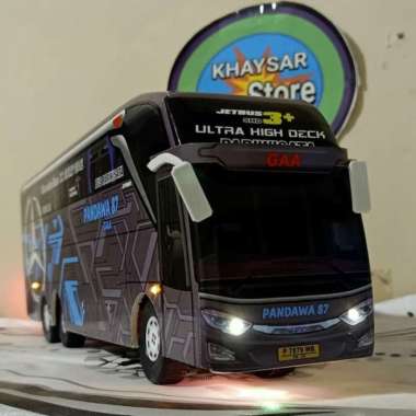 Miniatur Bus Bis Pandawa87 Uhd Plus Lampu Multicolor