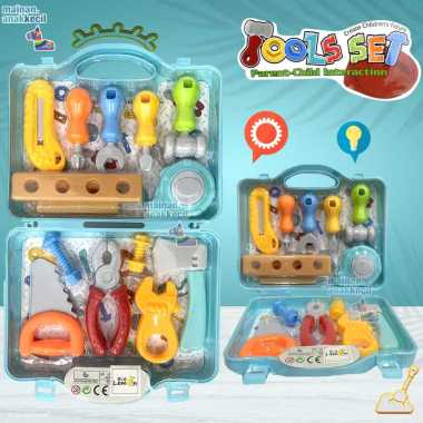 Mainan Anak Tools Set Koper Perkakas tukang gergaji martil baut