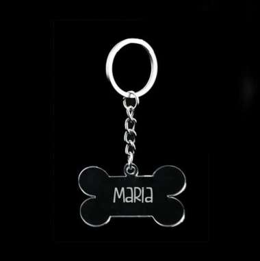 Gantungan Kunci Acrylic Custom Nama Grafir Keychain - Tulang