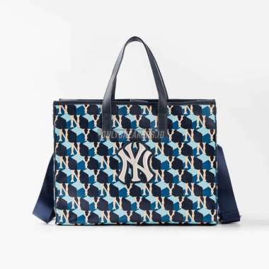 MLB NY YANKEES CUBE MONOGRAM TOTE BAG BLUE(100% AUTHENTIC)